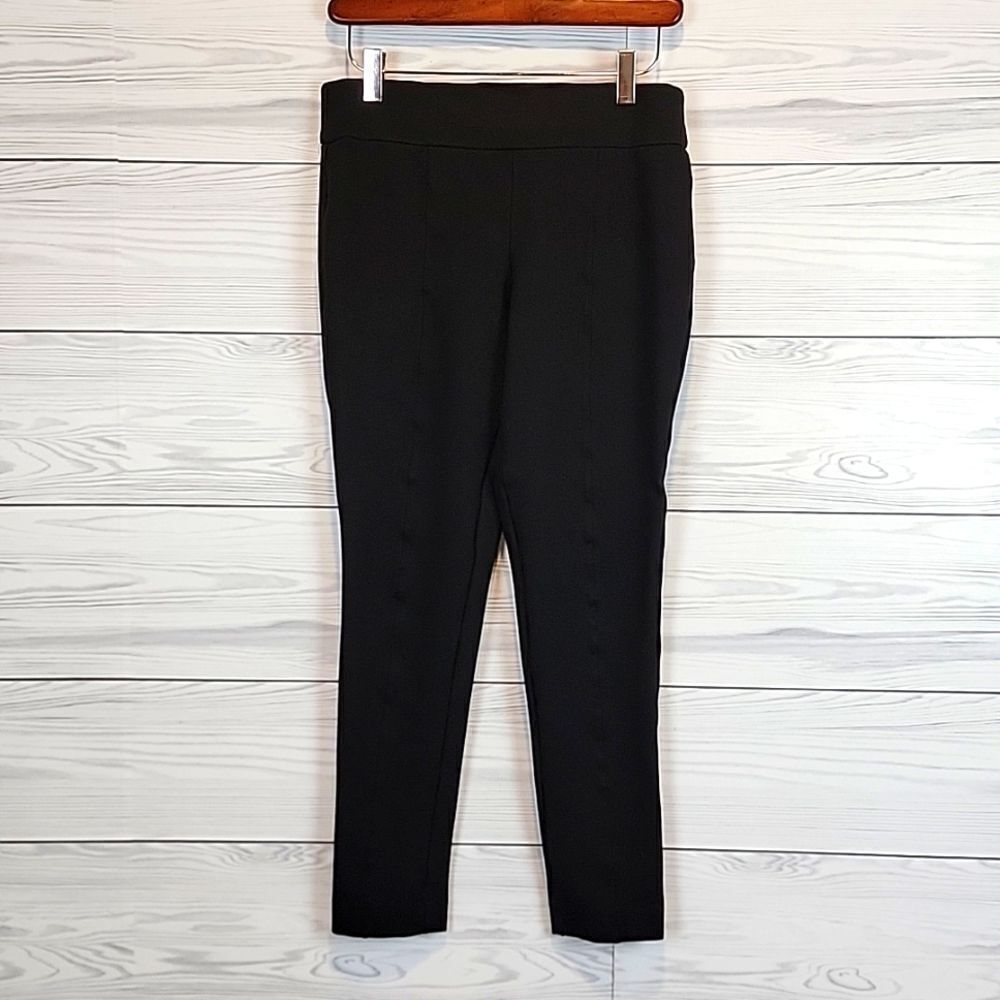 Ann Klein pull-on ankle pants slim fit in black Women's Size S